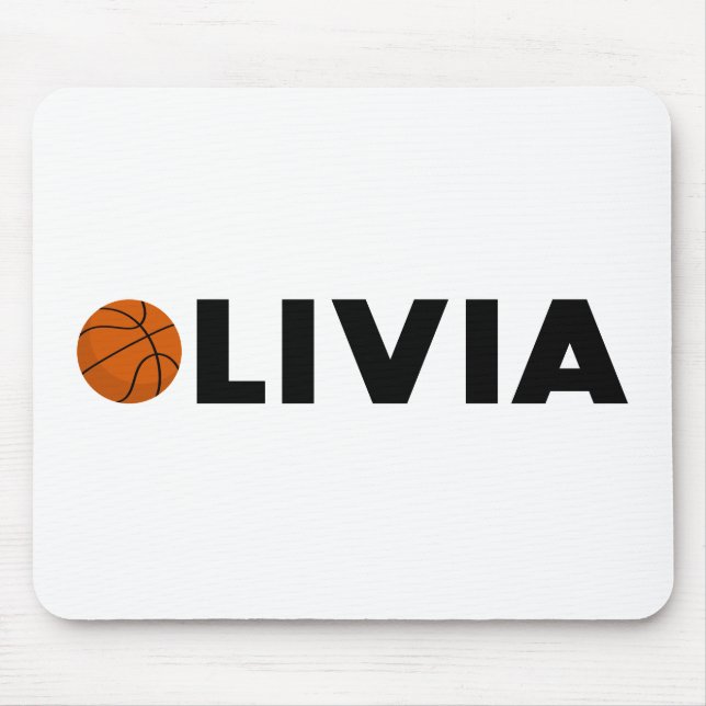 Olivia Basketball Mouse Mat (Front)