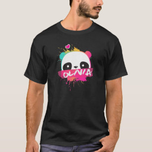 OLIVIA - Beautiful Girl Name With Adorable Panda T-Shirt