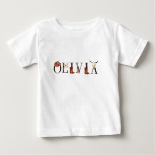 Olivia Cowboy Girl,  Western Cowgirls, Cowboy Girl Baby T-Shirt