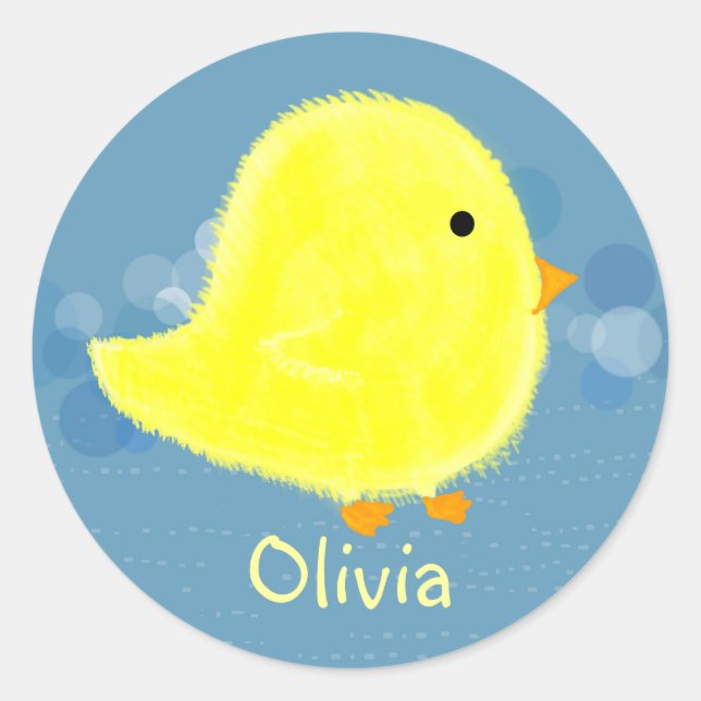 Olivia Cute Baby Chick Sticker (Front)