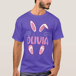 OLIVIA Easter Bunny Funny Novelty Womens Custom Na T-Shirt