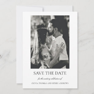 Olivia Elegant Christian Monogram Photo Wedding Save The Date