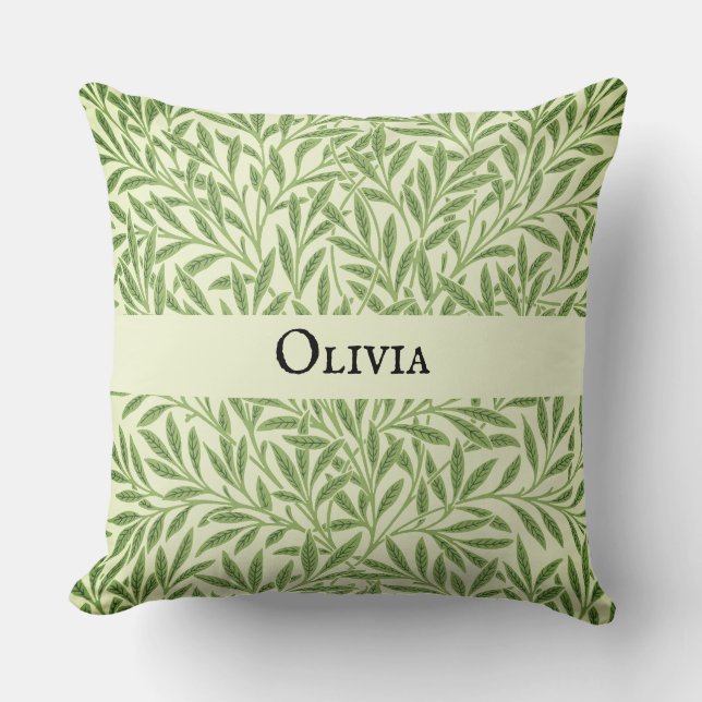 Olivia Elegant Floral Pattern Personalised Name Cushion (Front)