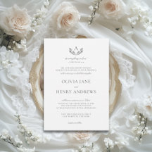 Olivia Elegant Grey Monogram Christian Wedding
