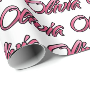 Olivia faded pink personalized gift paper