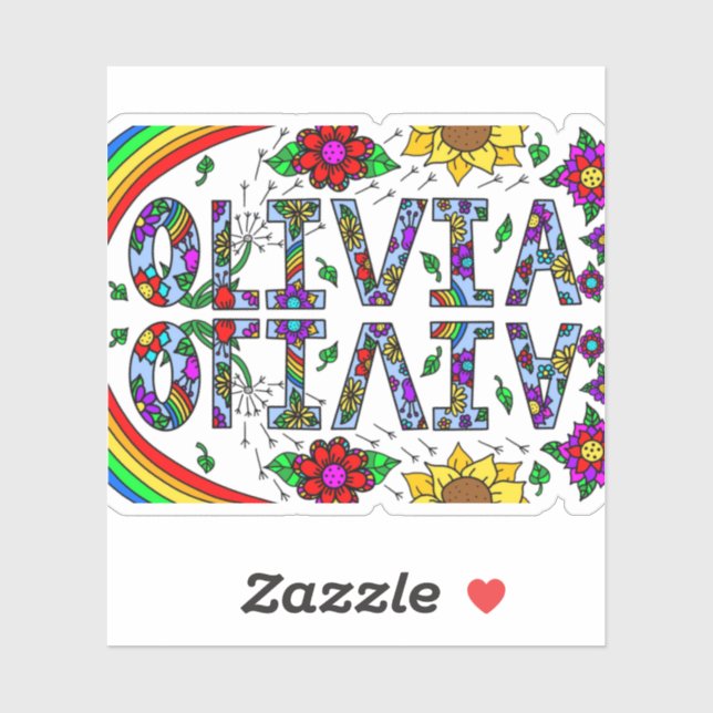  Olivia, Girl's Name Whimsical Digital Art (Sheet)