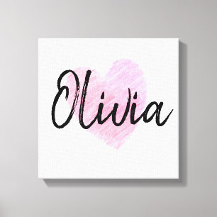 Olivia Heart Canvas Print