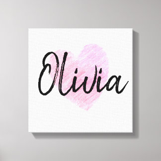 Olivia Heart Canvas Print