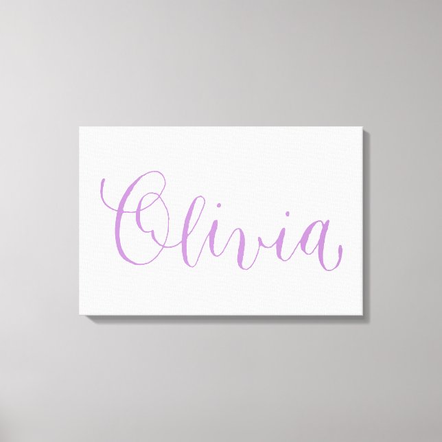 Olivia - Modern Calligraphy Name Design Canvas Print (Front)