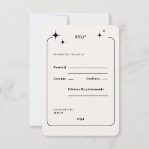 OLIVIA Modern Ivory Celestial RSVP Response Card