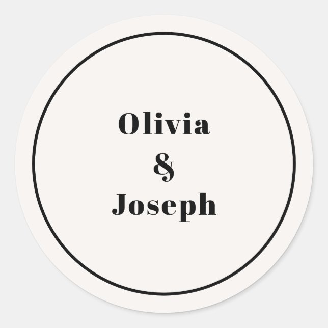OLIVIA Modern Ivory Classic Round Sticker (Front)