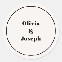 OLIVIA Modern Ivory Classic Round Sticker