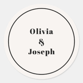 OLIVIA Modern Ivory Classic Round Sticker