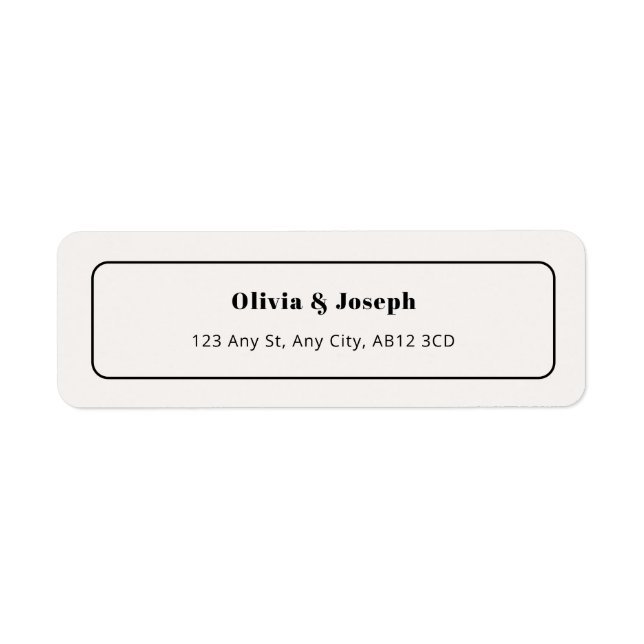 OLIVIA Modern Ivory RSVP Return Address Label (Front)