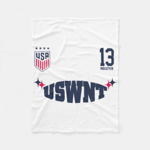 Olivia Moultrie 13 White Uswnt Officially Licensed Fleece Blanket