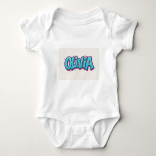 Olivia Name Art Baby Bodysuit