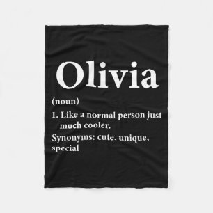 Olivia Name Definition Funny D  Fleece Blanket