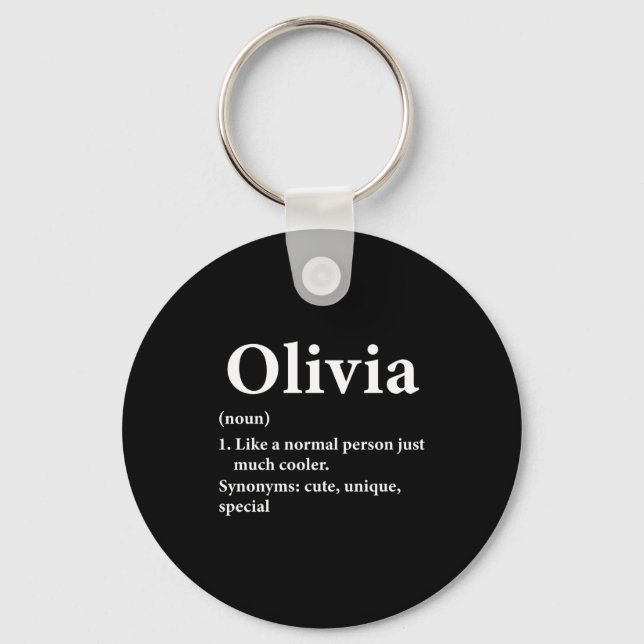 Olivia Name Definition Funny D  Key Ring (Front)