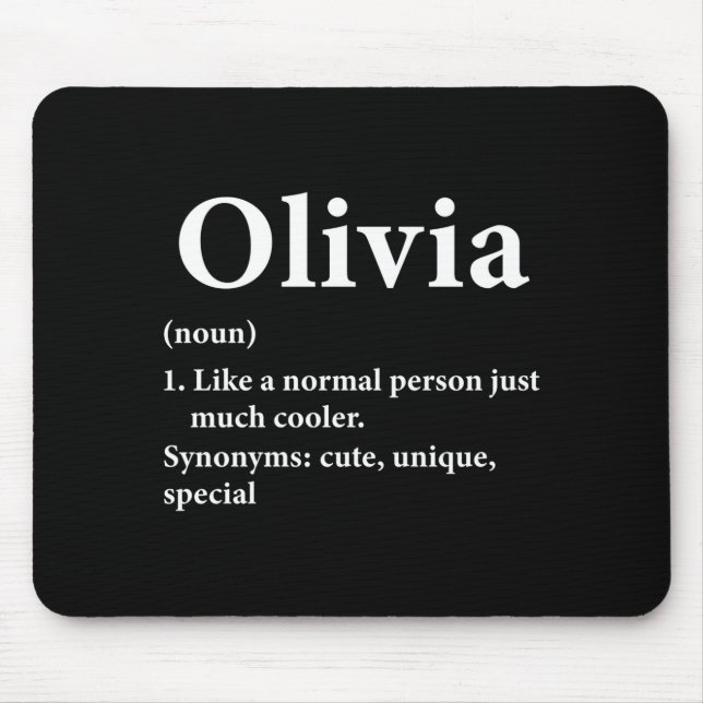 Olivia Name Definition Funny D  Mouse Mat (Front)