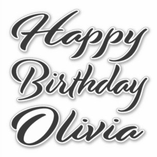 Olivia Name First name black Sticker Birthday
