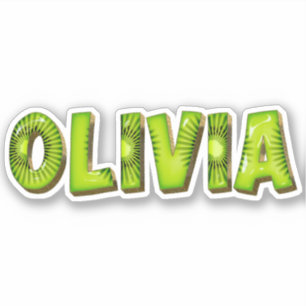 Olivia Name Kiwi Design Sticker