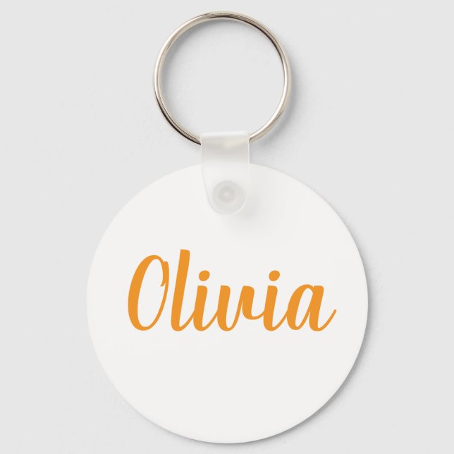 Olivia name Metal ring keychain (Front)