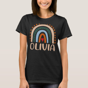 Olivia Name Personalised Funny Women Rainbow Olivi T-Shirt