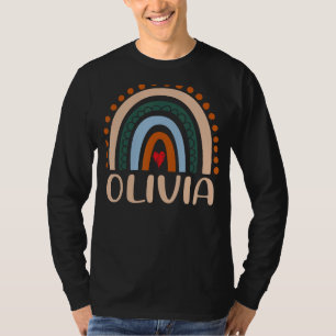 Olivia Name Personalised Funny Women Rainbow Olivi T-Shirt