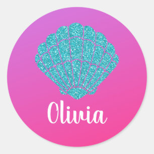 Olivia Name Stickers Labels School Book Mermaid