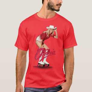 Olivia NewtonJohn 70s Roller Girl Designed T-Shirt