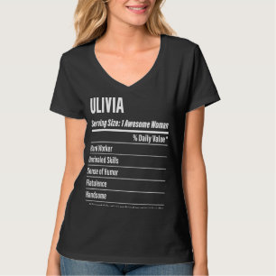 Olivia Nutritional Facts Serving Size Calories T-Shirt