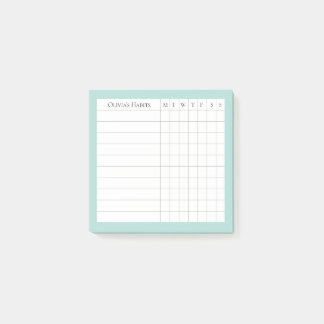 Olivia Personalised Habit Tracker in Spa Post-it Notes