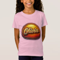 Olivia Retro Sunset Personalized Name Design