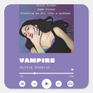 Olivia Rodrigo Vampire  Square Sticker