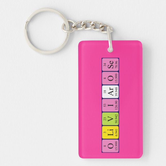 Olivia-Rose periodic table name keyring (Front)