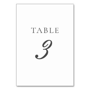 Olivia Simple Elegant Grey Wedding Table Number