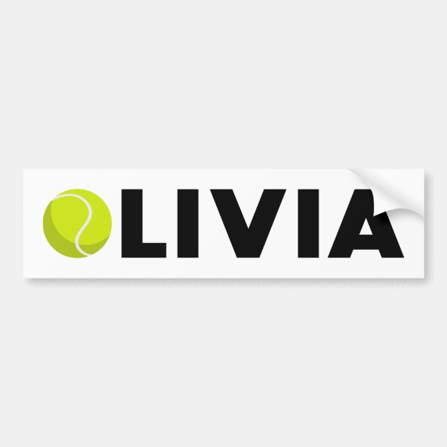 Olivia Tennis Bumper Sticker (Front)