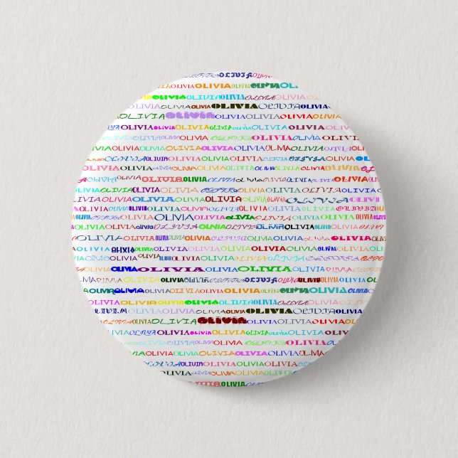 Olivia Text Design II Round Button (Front)