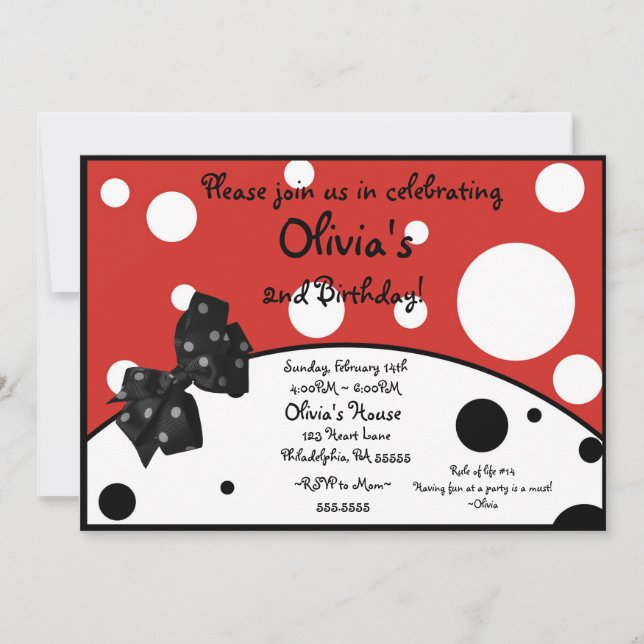 Olivia The Pig Inspired Invitation (Front)