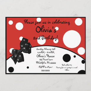 Olivia The Pig Inspired Invitation