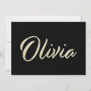 Olivia white gold Handwriting Karte Card