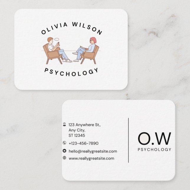 Olivia Wilson Psychology Appointment Card (Front/Back)