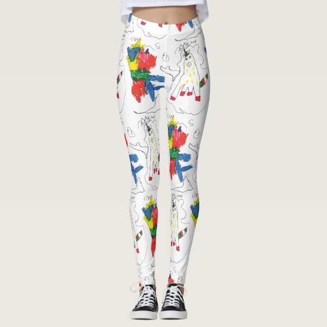 Olivia's basquiat art  leggings (Front)