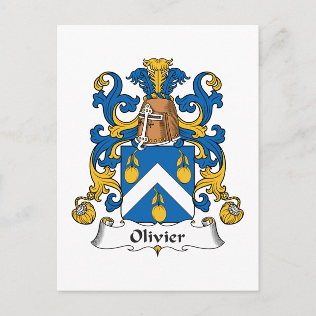 Olivier Family Crest Postcard (Front)