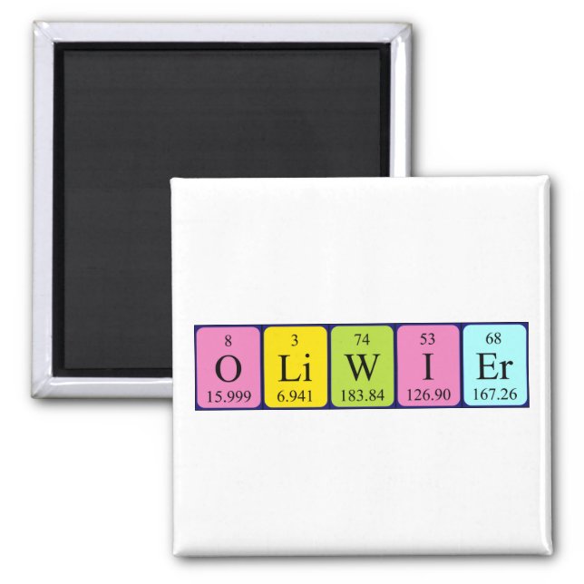 Oliwier periodic table name magnet (Front)