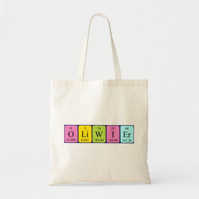Oliwier periodic table name tote bag (Front)