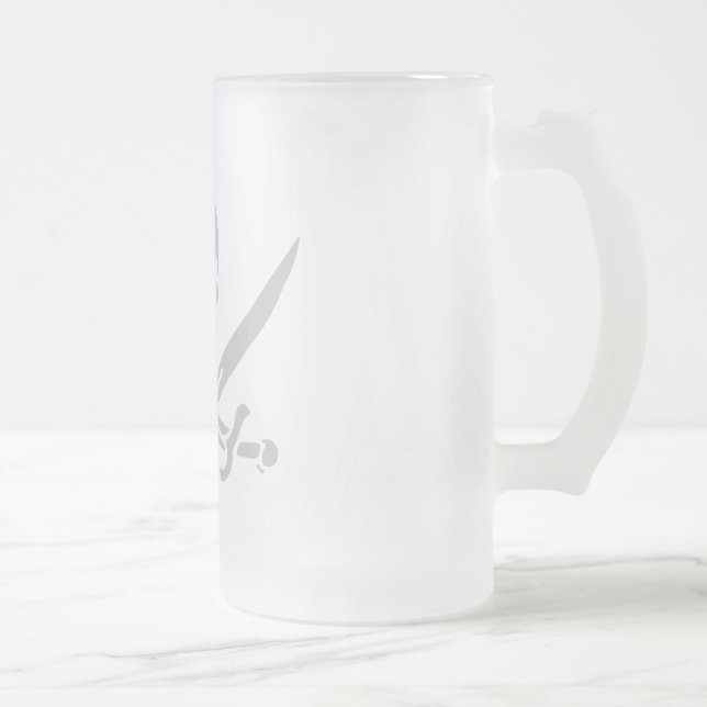 Ølkrus, grå frosted glass beer mug (Right)