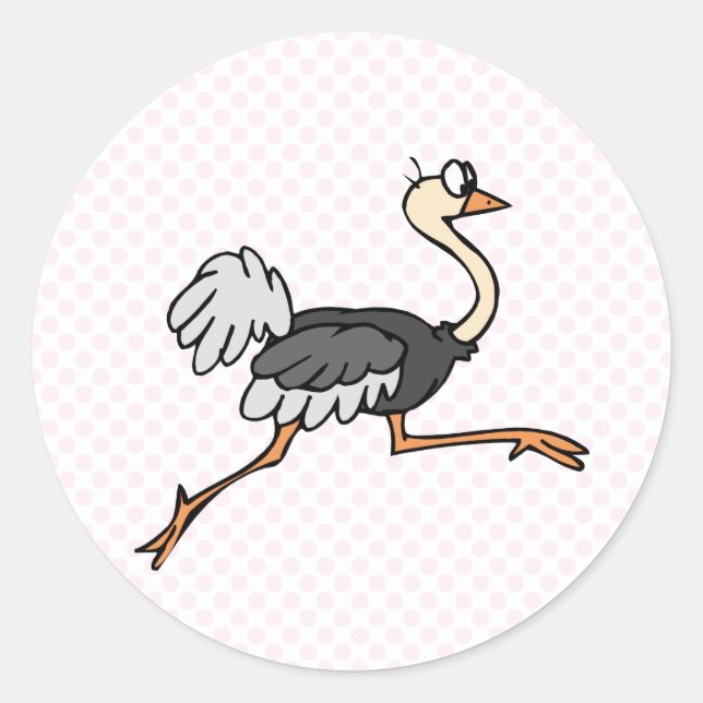 Ollie Ostrich Classic Round Sticker (Front)