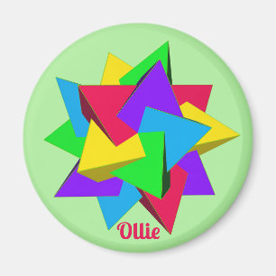OLLIE ~ POLYHEDRA ~ MULTICOLOURED ~  MAGNET