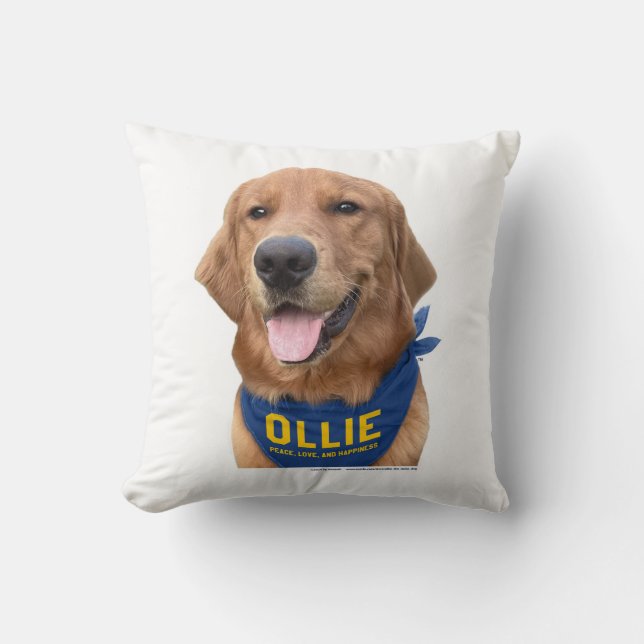 Ollie the Lucky Dog Photo Pillow (Front)